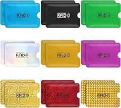 Rfid Blocking Sleeves (18 Credit Card Sleeves Rfid Blocking In 9 Colors Rfid Credit Card Holder) Identity Theft Protection Secure Sleeve Rfd Protective Credit Card Holder Sleeves for Cards
