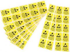 80pcs Electrostatic Warning Labels Adhesive Static Device Stickers for Safety and Caution Paper Decals for Electronics and Machinery