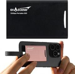 Exascend Element Portable SSD 4TB / 2TB / 1TB, 20Gbps External Solid State Drive, up to 2,000 MB/s, Magnetic Mount, Supports 4K ProRes 60fps Direct Recording (Black, 1, TB)