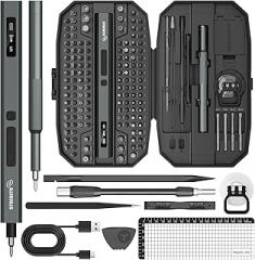 STREBITO Mini Electric Screwdriver Upgraded 155 in 1 Electric Precision Screwdriver Set with 140 S2 Steel Magnetic Bits, 5 Torque Settings, Electronics Repair Tool Kit for Computer, PC, Laptop, Phone