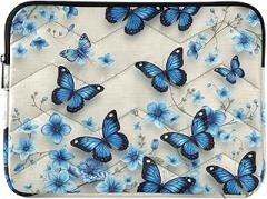 Carrying Case Laptops Portable Electronic Device Cover Blue Flowers Shockproof Protective Notebook Case