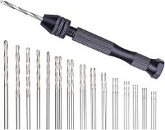 Hand Drill Set 31Pcs Hand Drill Set Pin - Twist Drill for Metal Wood, Delicate Work, Electronic Assembling and Making, DIY Drilling