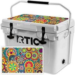 MightySkins (Cooler Not Included) Skin Compatible with RTIC 20 Cooler Lid (2017 Model) - Flower Wheels | Protective, Durable, and Unique Vinyl Decal wrap Cover | Easy to Apply | Made in The USA