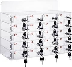 12-Compartment Acrylic Mobile Phone Cabinet Transparent Wall-Mounted Mobile Phone Safe