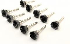 10 pc Carbon Steel Bristle 1/2 Inch Cup Wire Brushes with 1/8 Inch Shank for Dremel and Other Rotary Tools on Rust Removal, Corrosion and Scrub Surfaces
