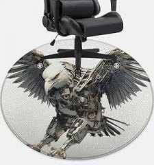 Computer Office Chair Mat Rug Gaming Desk Chair Mat for Hardwood Floor Carpet 4ft Round Circle Area Rug for Bedroom 48