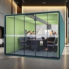 Fashionable Office Pod Booth Green (High-Density Sound Insulation Material)(Reduce The Sound by 30-40 Decibels) Durable Fresh Air System,Lighting,for Meeting Booth,Sleeping