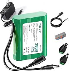 12V 2800mAh Lithium ion Battery Pack with Charger & DC5521 Connector Compatible with 12V Devices, RC Car, Solar,CCTV Camera,Electronic Organ, Bike-Light, DIY Project, Radio,Fishing Light,LED Strip