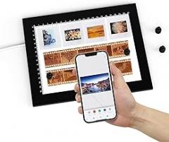 Magnetic Slide Viewer 8”x6” Light 5600K Ultra-Thin 10 Levels Adjustable Brightness Backlight for Slides and 35mm Film Negative Scanning