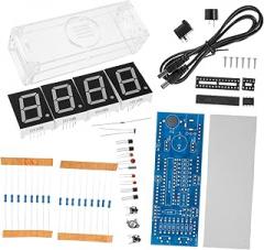 Scm Led Digital Clock Kit with Microchip Components DIY Assembly for Custom Clock Design Blue Color Easy to Use Long-Lasting Craftsmanship