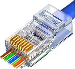 RJ45 CAT6 Connector - 15μ Plated 8P8C Modular Ethernet Network Cable End(100PCS)