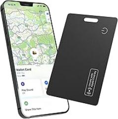 Wallet Tracker Card, Ultra-Thin Luggage Tracker Works with Find My (iOS only), Item Locator for Wallet, Suitcase, ID Card and More, Wireless Charging, Water Resistant (D1)