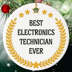 Congratulation Gift for Electronics Technician Ornament Cirle Ceramic 1 Pcs - Keepsake Ornament Christmas Decor
