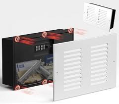 Mboko Hidden In Wall Safe with Vent Cover, Electronic Wall Mount Safe with Magnetic Concealment, Small Recessed Hidden Safe Between 16