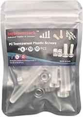 Polycarbonate Plasic Metric Hex Head Screws Nuts Washers M6x50mm 10 Sets - High Impact Resistance, Insulating Fasteners for Electronics, Automotive (PC)