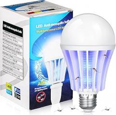 Qualirey Bug Zapper Light Bulb Bulk 2 in 1 Electronic Mosquito Killer Lamp LED Light for Fruit Flies Bug Fly Insect Mosquito Control, Suitable for Indoor Entryway Patio Doorway Corridor (1 Pcs)