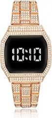 Women's Fashion Square Watch Luxury Rhinestone Touch LED Digital Electronic Wristwatch Girl's Gift