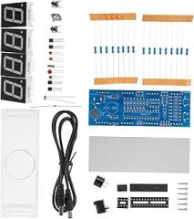 1set Led Digital Clock Kit Microcomputer Clock Components for Custom Assembly Led Display Easy to Use Craftsmanship Includes Shell No Battery