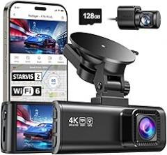 REDTIGER 4K Dash Cam Front Rear, STARVIS 2 Sensor, Free Card Included, 5.8GHz WiFi-20MB/s Fast Download, Dash Camera for Cars with GPS, WDR Night Vision, 170°Wide Angle, 24H Parking Mode(F7NP)