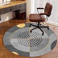 Drum Rug Round Gaming Office Chair Mat Chair Mat for Gaming or Office Chairs, Durable Material, Protects Floors, Hardwood Floors, for Gaming and Work-F||80CM