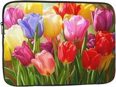 Colorful Flowers Printed Laptop Sleeve for Men Women Shockproof Laptop Case Bag for Travel Office School