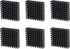 DMiotech 6 Pack 10x35x35mm Aluminum Alloy Radiator Electronic Cooler Radiator with Thermal Paste for MOS and IC Chip