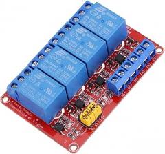 MECCANIXITY DC 24V 4 Channel Relay Module High or Low Level Trigger for Electronics Industrial Home Automation