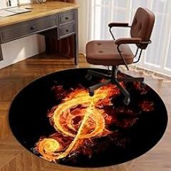 Drum Rug Round Office Chair Mat Office Floor Mat, Office Chair Floor Protection Mat, Non-Slip, Floor Protection Mat Suitable for Home Office, Gaming Chair Mat-G||100CM