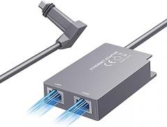 Starlink Ethernet Adapter for Starlink Gen 2, Multi Ports Adapter Starlink to RJ45 Fast&Stable Network Connection 1 to 2 [2 Devices Network Simultaneously] - Up to 1 Gbps