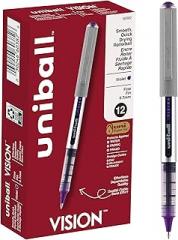 Uniball UB157 Fine Point Roller Ball Pens - Box of 12 - Purple