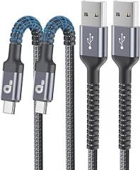 PRAKIE USB to USB C Cable 3A Fast Charging [2 Pack, 6FT], USB A to USB C Charger Cord, Upgraded Extra Durable Braided USBC Cable Compatible with iPhone 17 16 15 Pro Max,Samsung Galaxy S10 S9, LG and More