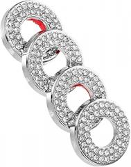 Zerodeko 4pcs Rhinestone Door Lock for Automotive Elegant Interior Decor Car Accessories Protects Against Scratches Fit for Various Models Stylish Design Enhancing Vehicle Aesthetic