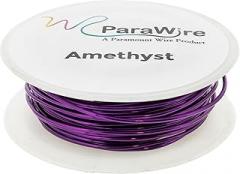 Copper Wire, Silver Plated Parawire 20ga Amethyst 40' Roll