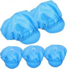 GLEAVI 5pcs Anti-Static Breathable Workshop Cap Lightweight Protective Hat for Electronics Food and Cleanroom Use Blue