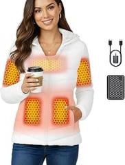 Genovega Graphene Women Heated Jacket 12V Fast Charge 18400mAh Large Capacity