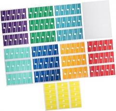 18pcs Self-adhesive Labels Cord Tags for Electronics Write Wire Identification Stickers Colors of Each for Organization