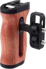 Foto4easy Universal Camera Wooden Side Handle,Adjustable Up and Down Side Handle Grip with 1/4