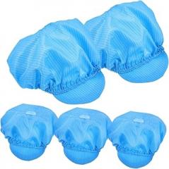 Cabilock 5pcs Breathable Anti-Static Working Cap for Cleanroom Use Lightweight Hat for Electronics and Food Factories Blue