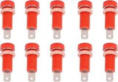 10PCS 4mm Banana Jack Socket Female Panel Mount Connector for Electronic Instruments Red