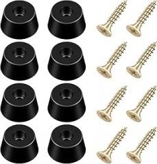 8 Pcs Rubber Feet for Subwoofer, Speaker Isolation Pads with Stainless Steel Screws Non Slip Subwoofer Isolation Feet Cutting Board Feets for Furniture, Cabinets, Electronics 0.98“ W x 0.5” H