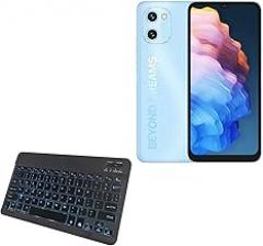 BoxWave Keyboard Compatible with Umidigi C1 - SlimKeys Bluetooth Keyboard - with Backlight, Portable Slim LED 7 Colors - Jet Black