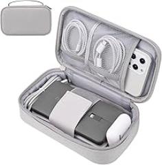Electronic Organizer Travel Case, Cable Organizer Bag for Charger & Cord, Tech Accessories (Small, Light Grey)