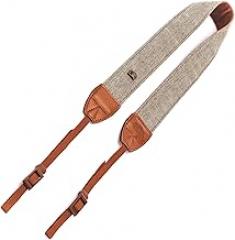 Fotasy Brown Vintage Weave Camera Neck Strap, Camera Shoulder Belt Strap, Classic Design, Compatible with Canon Fujifilm Nikon Olympus Panasonic Pentax Sony Cameras s