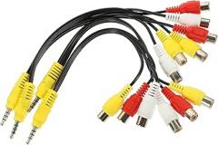 Homoyoyo 4pcs 3.5mm to 3-Way Av Female Audio Adapter Cable Splitter for Tv, Set-top Box, and Laptop Connection in Electronics Accessories