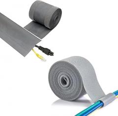 ECOHomes Bundle - 4 Inch x 10 FT Carpet Cord Cover + 2 Inch by 15 FT Cable Ties Wrap