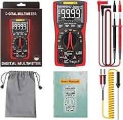 Q10 Multi-Function Intelligent Anti-Burn Multimeter 9999 Words with True Effective Value Electronic Components Tester Tool(Q10 Red)