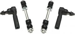 4 Pc Suspension Kit Outer Tie Rod Ends and Sway Bar Links ES800223 K700432 Compatible with 2007-2013 Chevrolet Silverado 1500 GMC Sierra 1500 Excl. Electronic Suspensions - PartsW