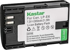 Kastar Battery for Canon LP-E6 LP-E6N LC-E6 & Canon EOS 5DS R, 5D Mark II, 5D Mark III, Mark IV, 6D, 6D Mark II, 7D, 7DSV, 7D Mark II, 60D, 60Da, 70D, 80D, XC10, XC15, Marshall On-Camera HDMI Monitor