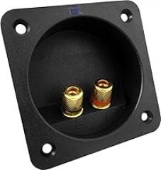 Square Round Inner Recessed Speaker 2X Gold Plated Terminal Solid Metal Binding Post Plate for sub-woofer