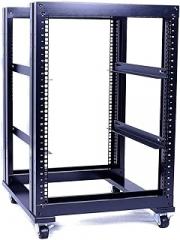 RAISING ELECTRONICS 15U 4 Post Open Frame 19inch Server/Audio Steel Rack 24inch Deep Aluminum UL Certified